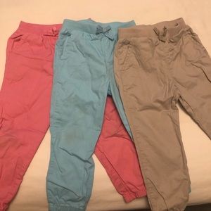 3 pairs of khaki joggers